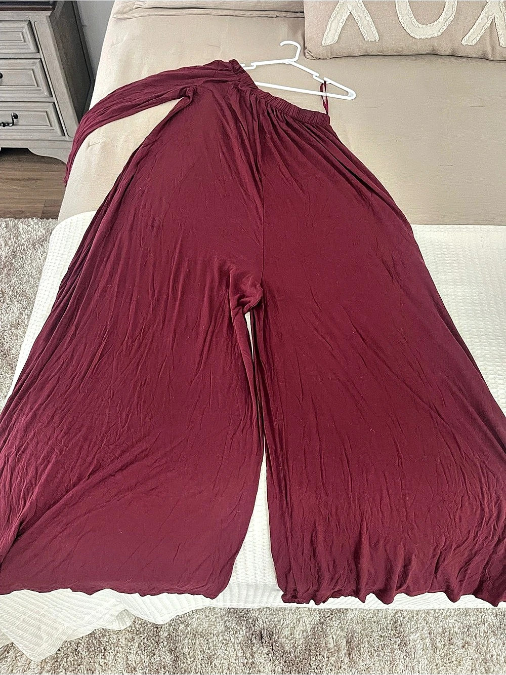 Free people beach Wide Leg Pants in Burgundy Size Medium